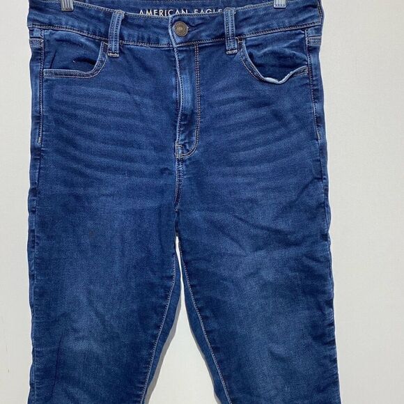 American Eagle Outfitters Women's Blue Next Level Stretch Skinny Jeans Size 10 - Picture 1 of 9